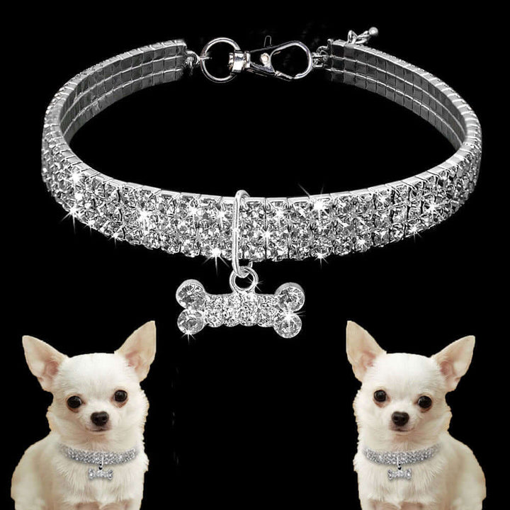 Collier scintillant pour animaux de compagnie avec strass