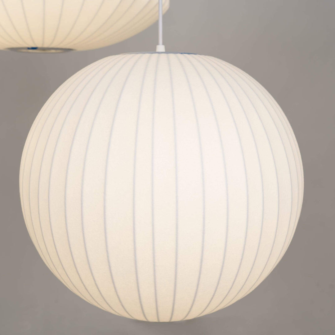 Lampe suspendue moderne blanche - soie et acier