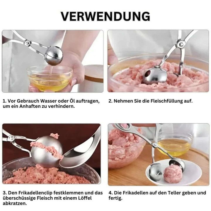 Edelstahl Hackfleisch-Former - Perfekte Fleischbällchen