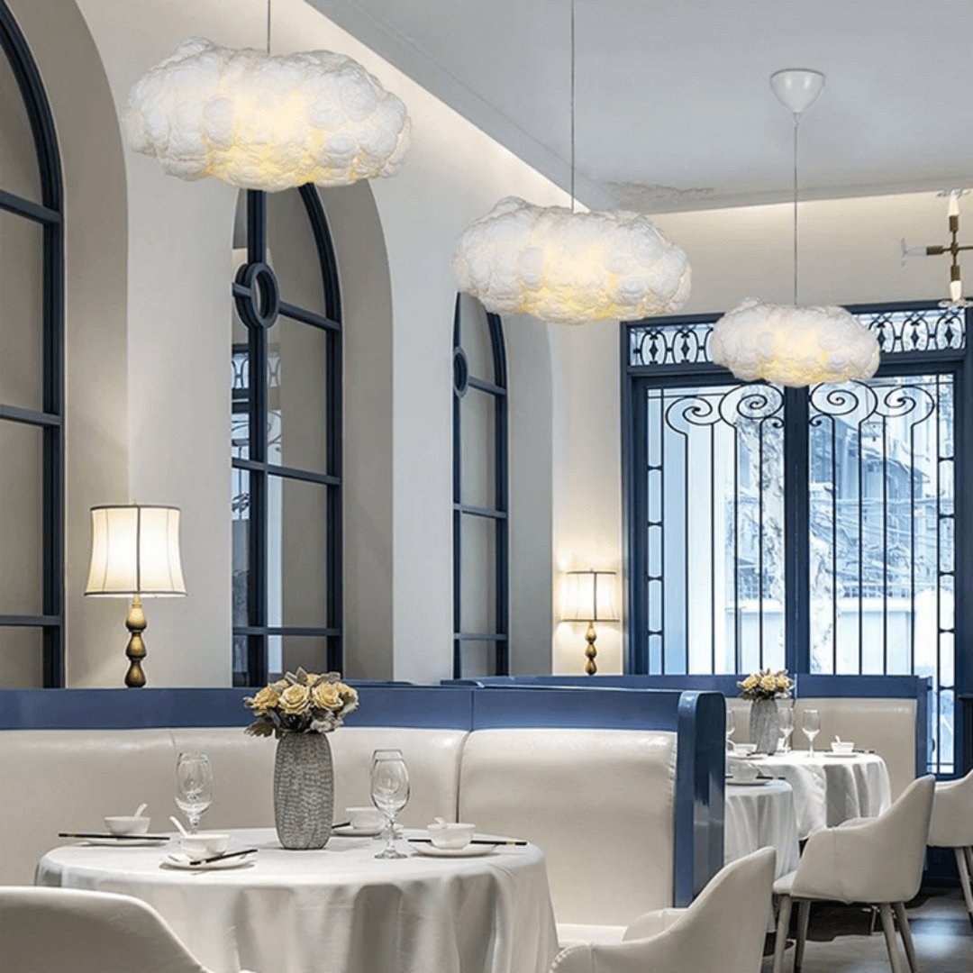 Suspension LED Cloud coton - PVC blanc