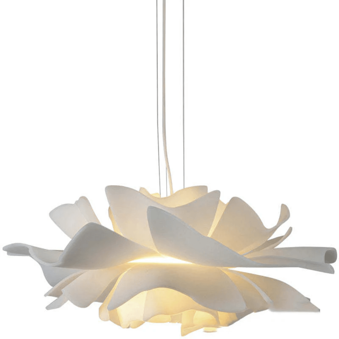 Lampe suspendue moderne fleur en métal blanc