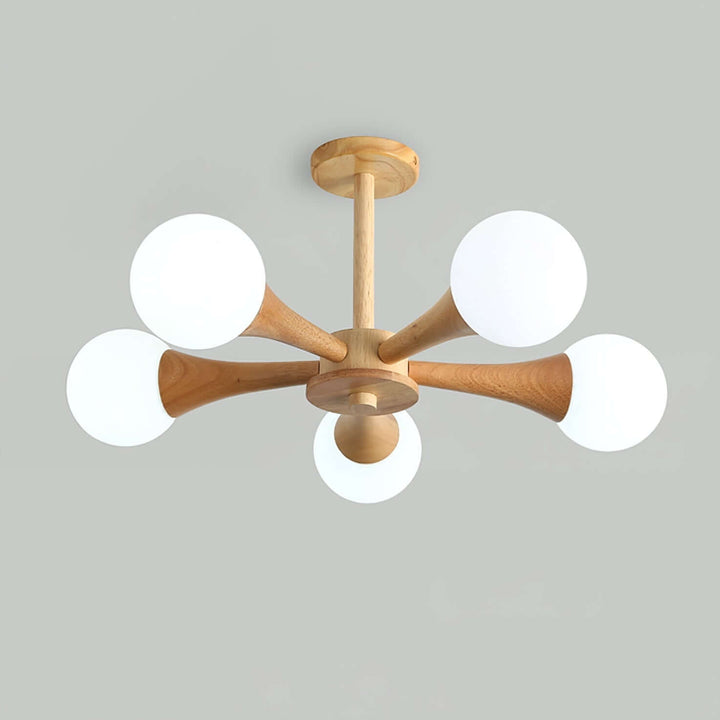 lustre en bois plafonnier