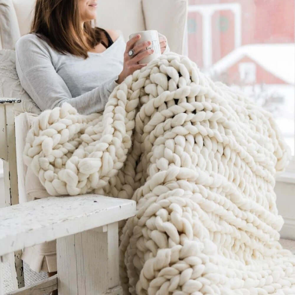 Chunky XL Garn 1000g - DIY Decke stricken