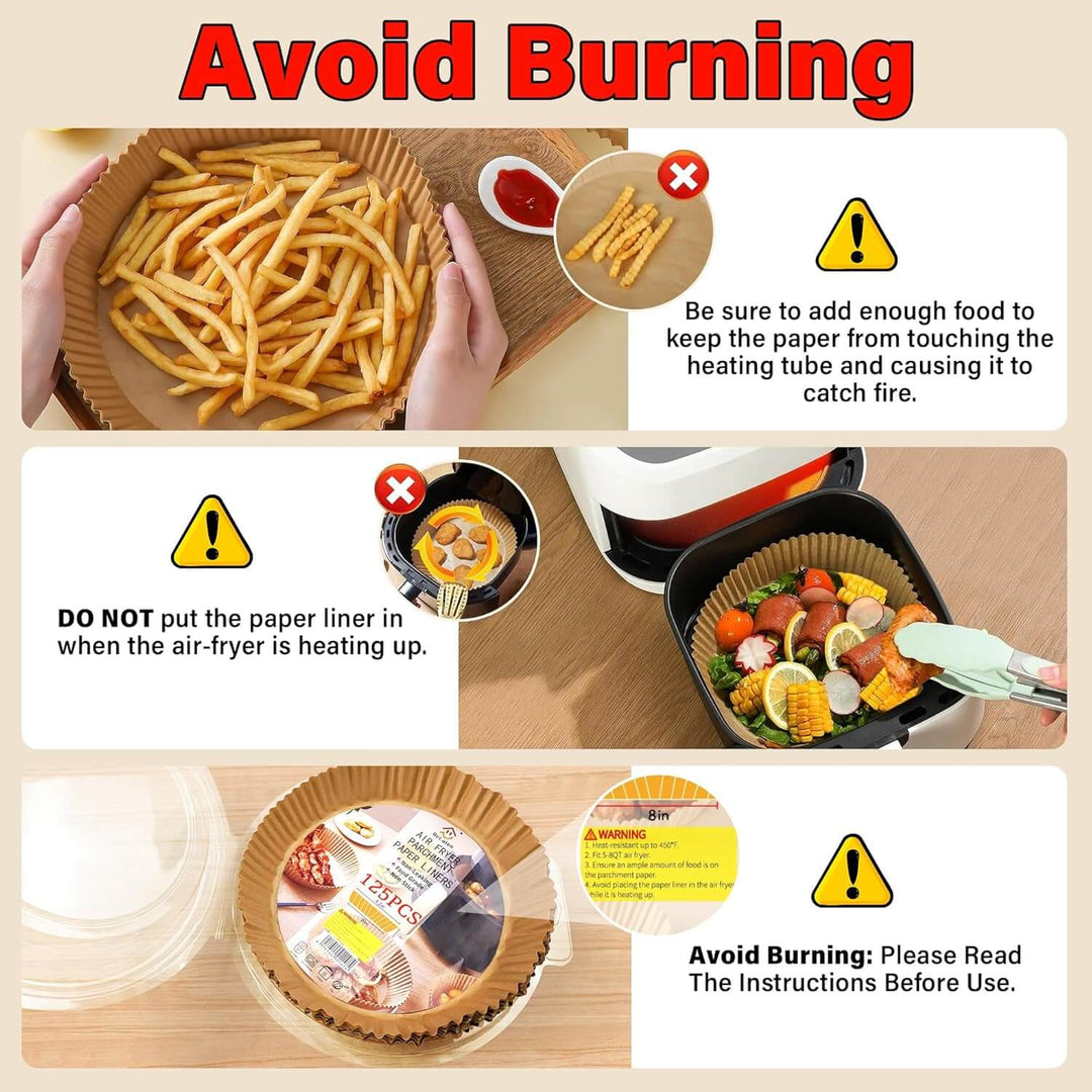 Barquettes en papier jetables pour friteuse à air, avec revêtement antiadhésif