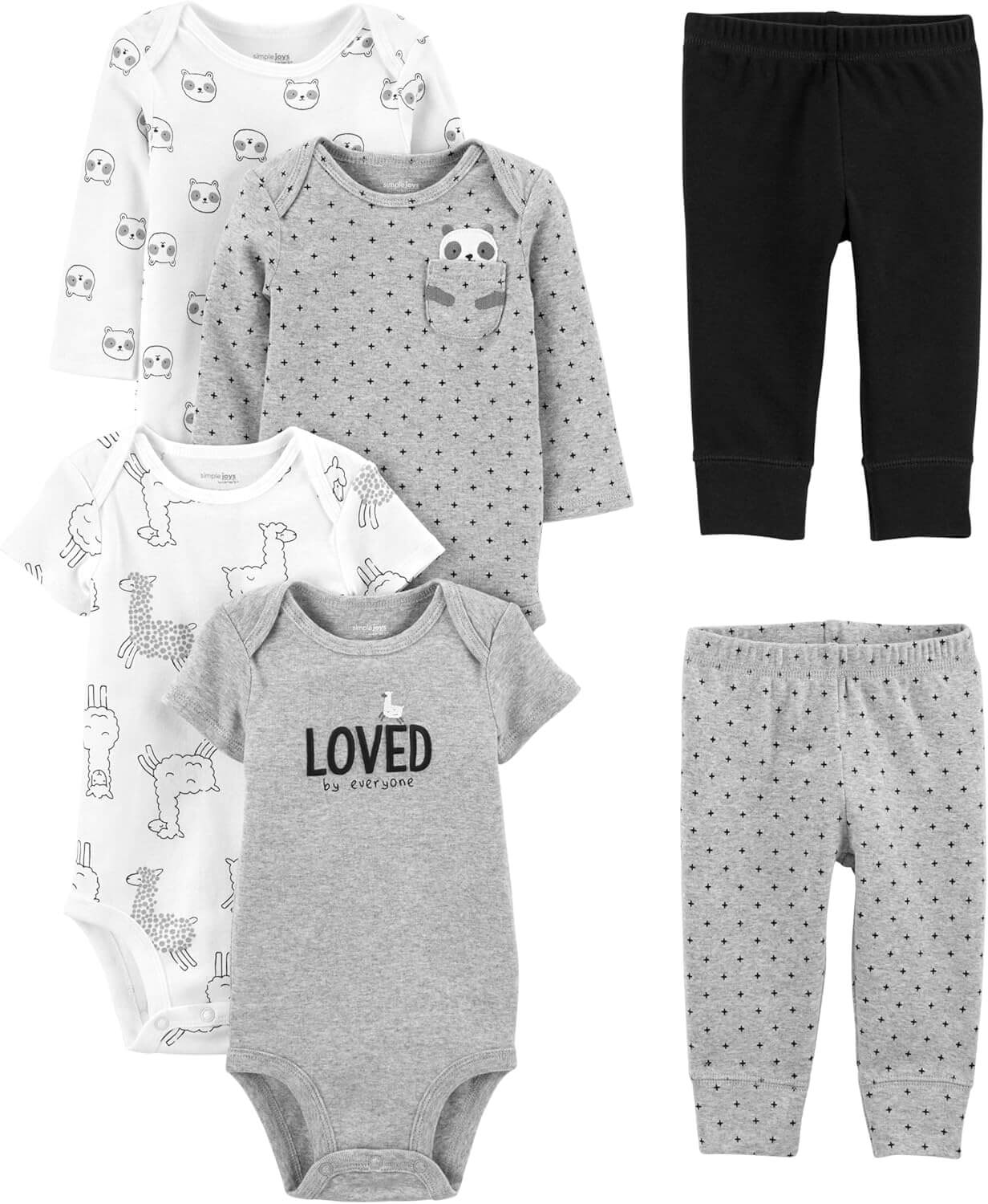 Ensemble de vêtements unisexe pour bébé 6 pièces