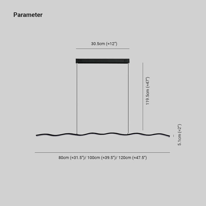 Suspension LED moderne au design ondulé