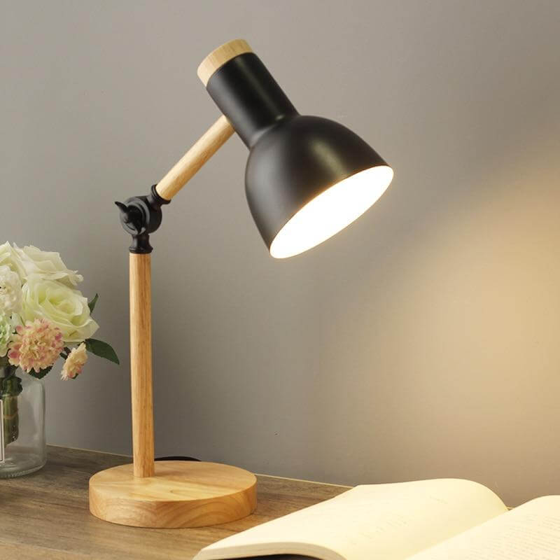 Lampe de table réglable en bois - Design scandinave