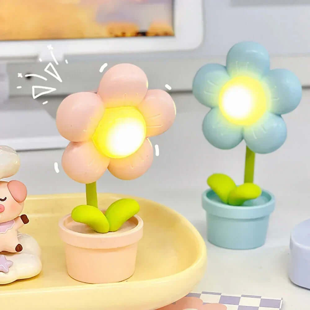 Lampe de table LED à fleurs - Lampe décorative à lumière d'ambiance