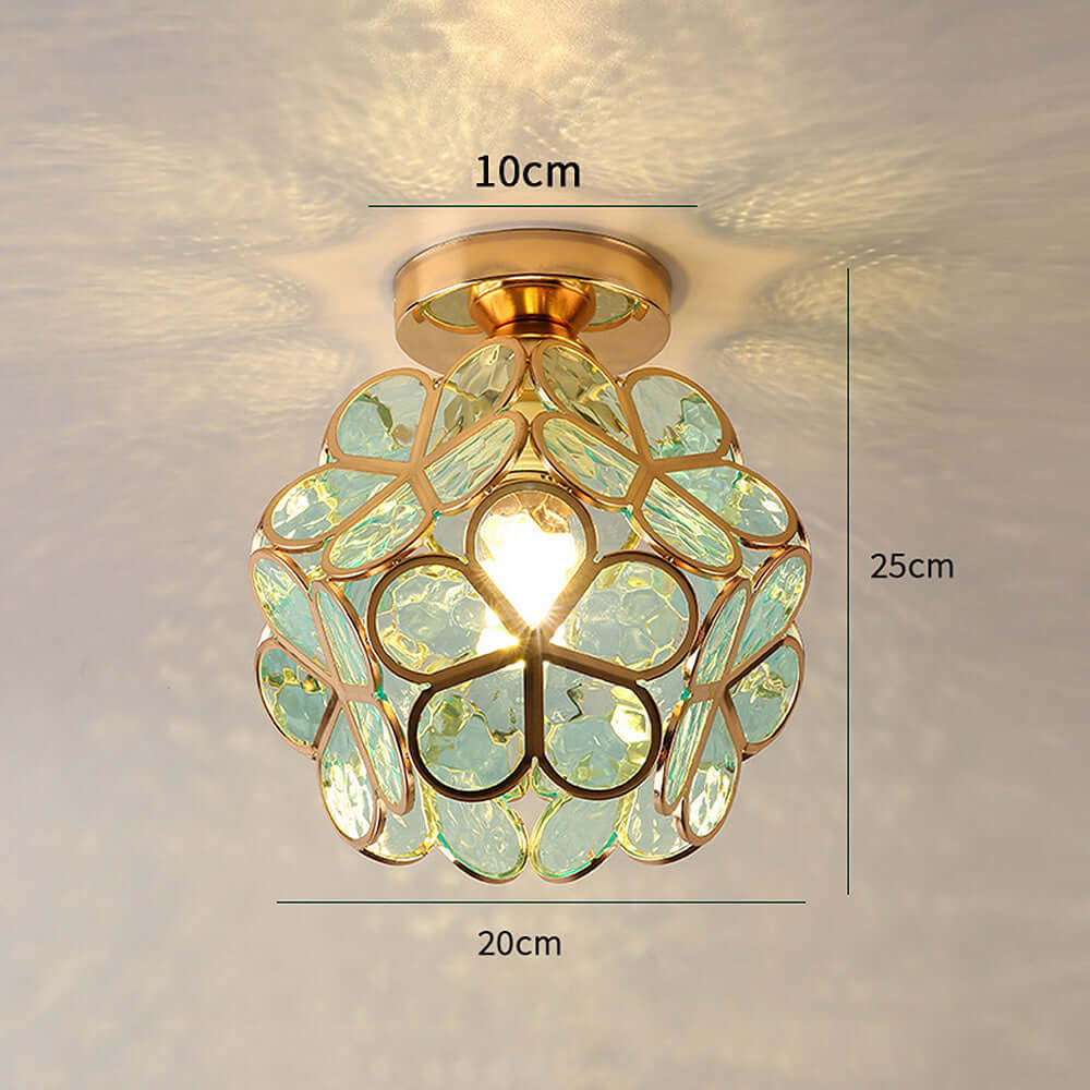 Blumen Design Glas Deckenleuchte Flur
