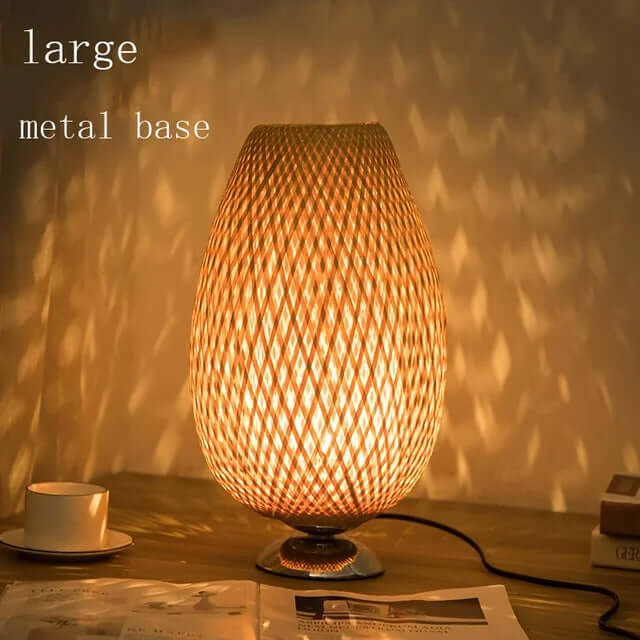 Lampe de table vintage en bambou