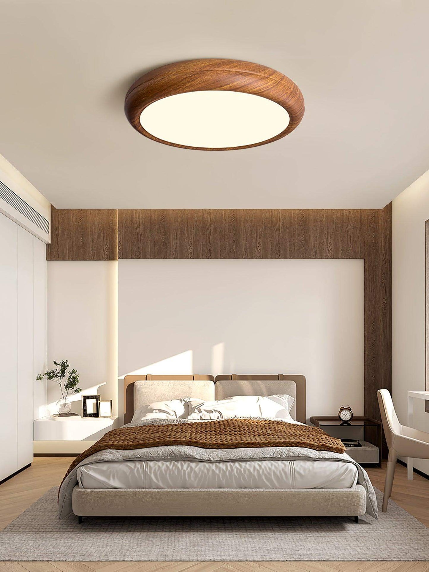 LED Deckenleuchte Holzoptik Modern Rund