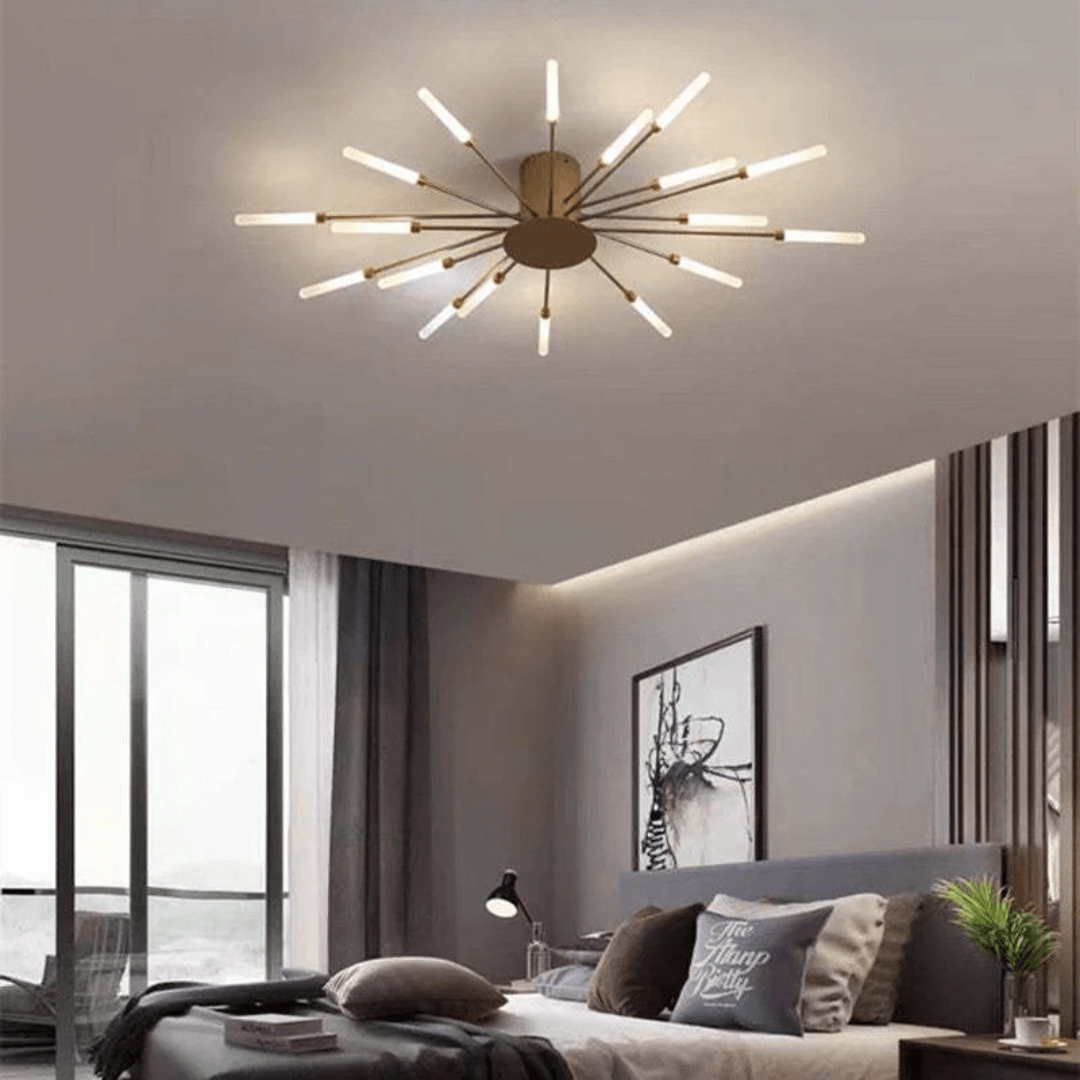 Grand plafonnier LED moderne en métal blanc acrylique