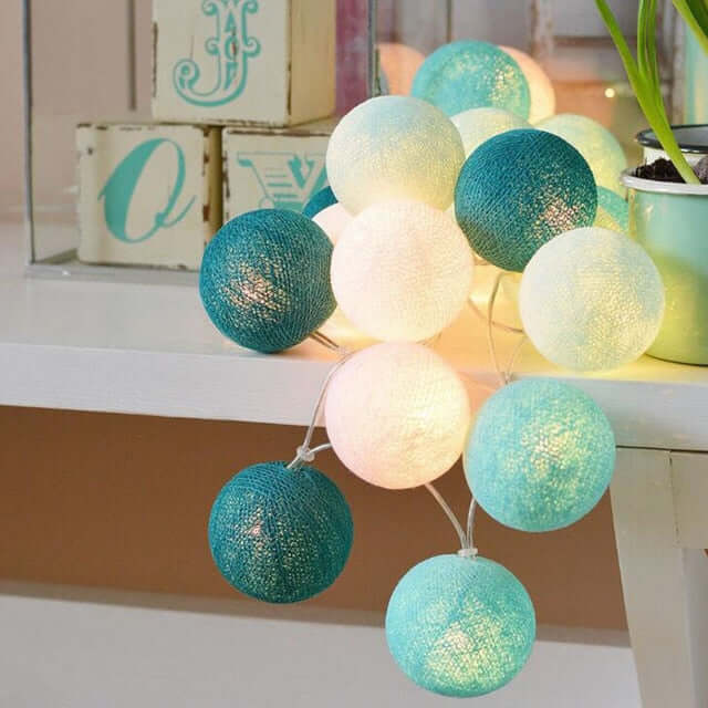 Baumwoll-Lichterkette 1,5m 10 LEDs - Warmweiß