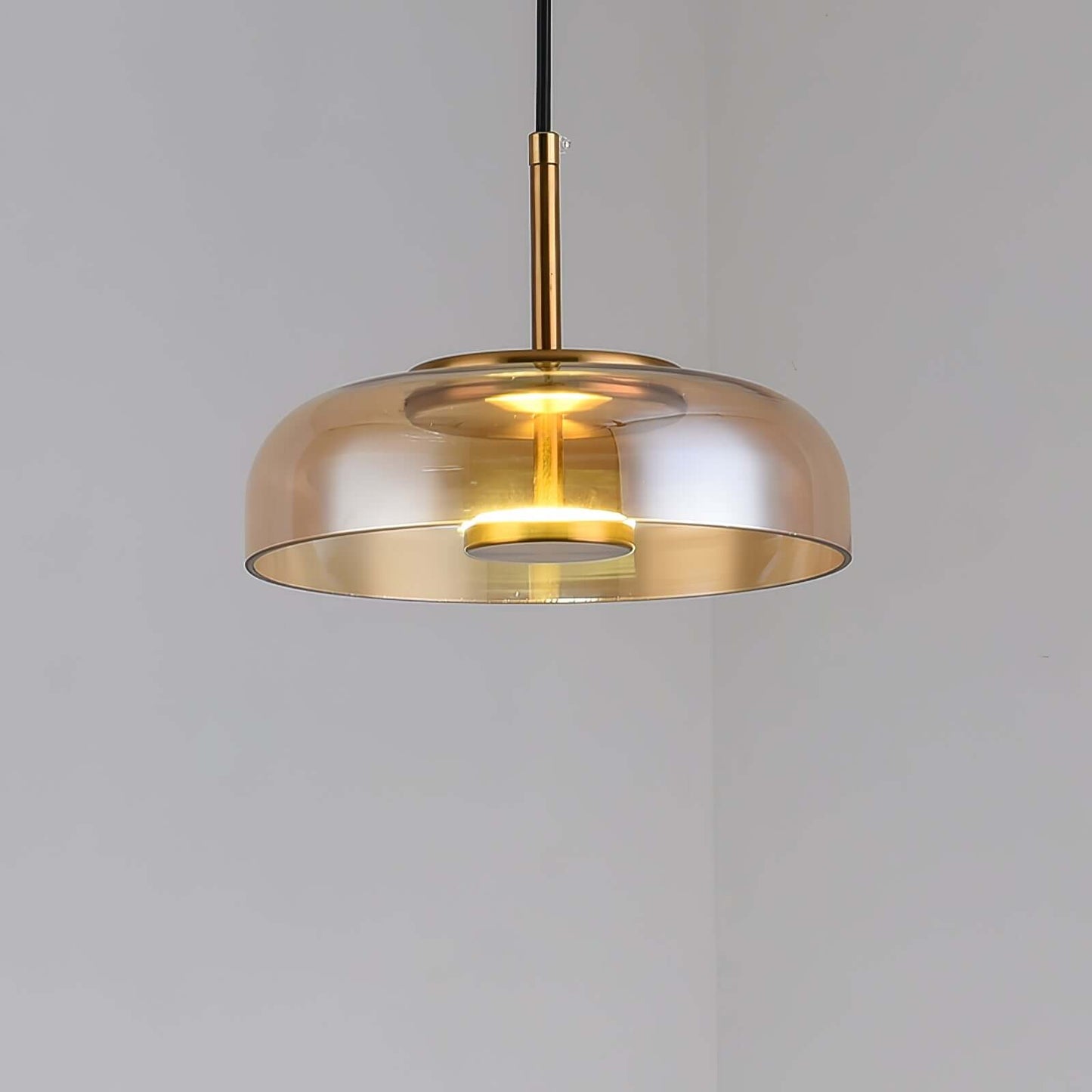 Moderne Pendelleuchte - Messing & Glas