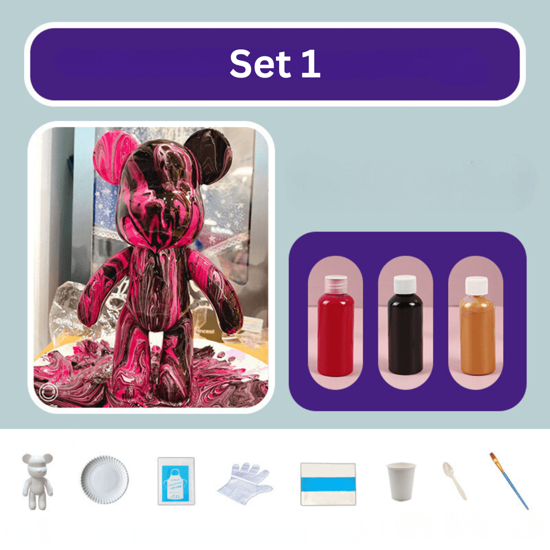 Ours décoratif peint à la main - décoration d'intérieur colorée