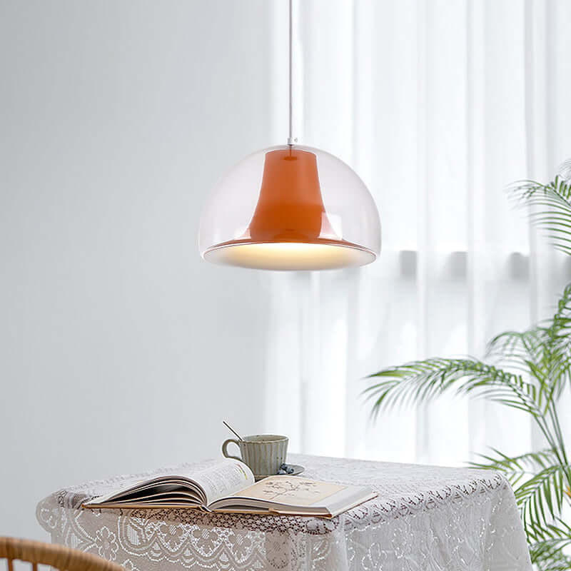 Halbkreisförmige Quallen Glas Hängelampe
