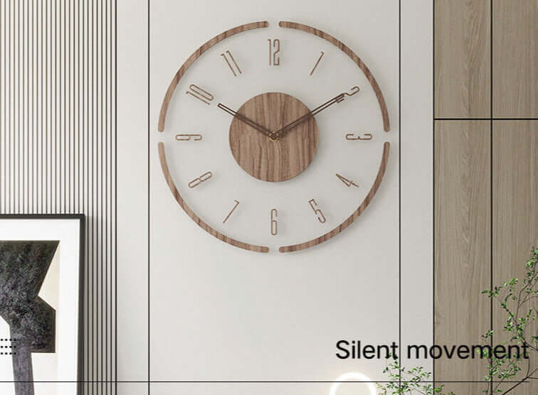 Holz Wanduhr - Modernes, Leises Design