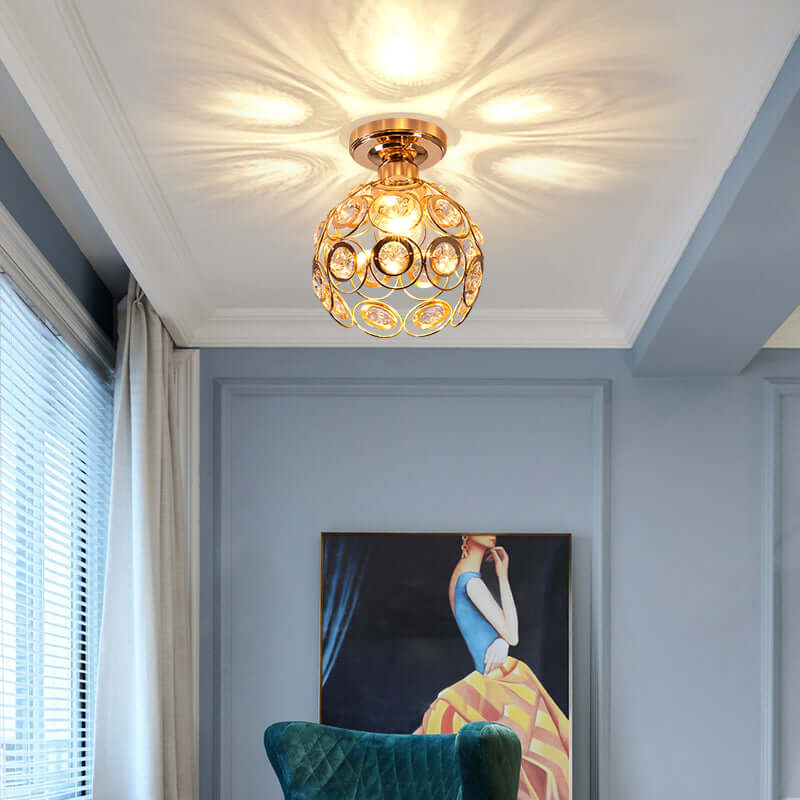Luxuriöse Goldene Ball Deckenleuchte