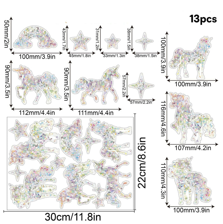 Décoration de fenêtre arc-en-ciel - autocollante, colorée, décorative