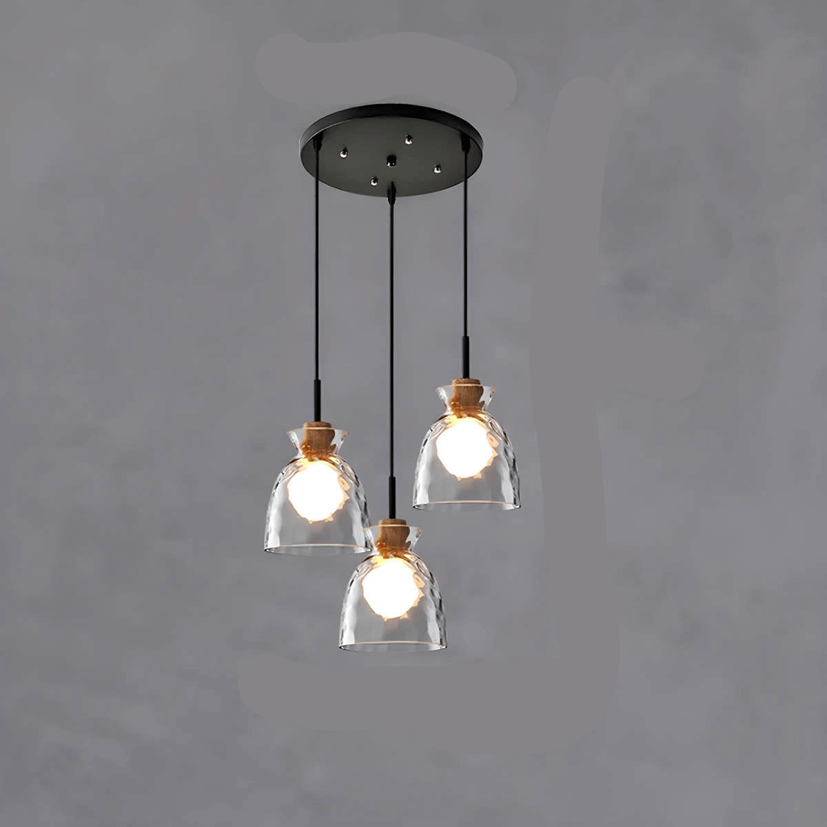 Moderner Glas-Kronleuchter, 1/3 Köpfe