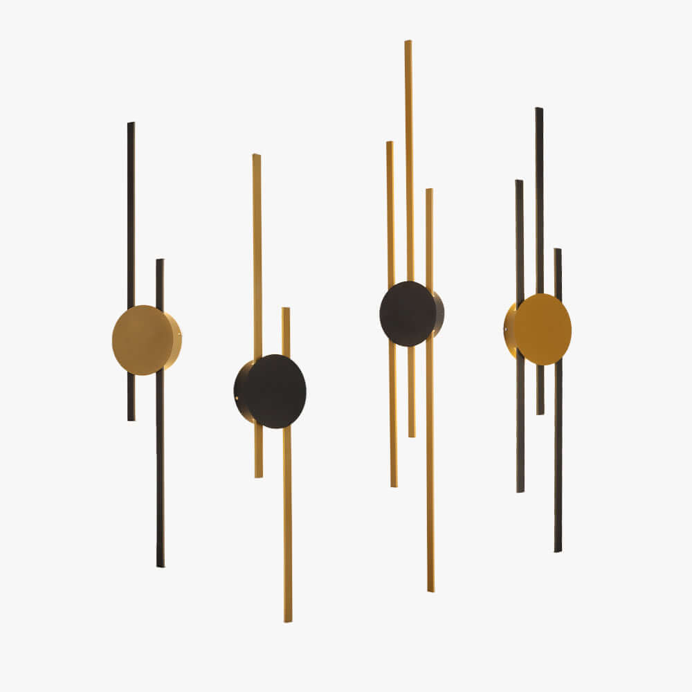 Applique murale LED industrielle moderne dorée et noire