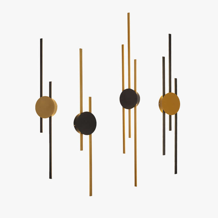 Applique murale LED industrielle moderne dorée et noire