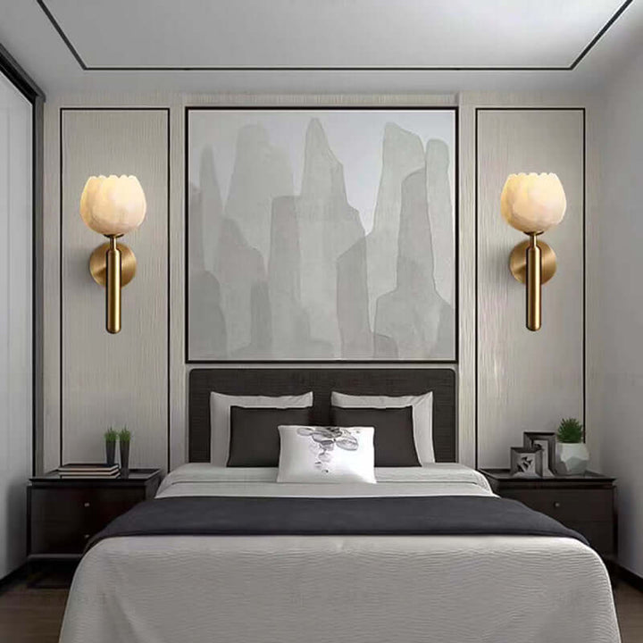 Applique murale en marbre et roses