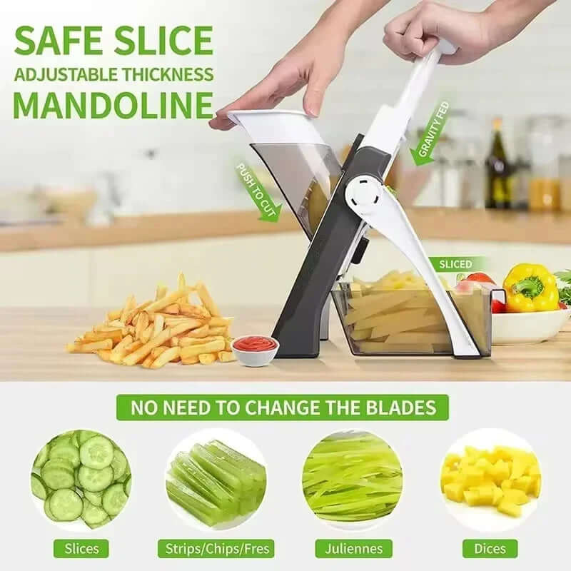 5-in-1 Gemüseschneider mit Sicherheitshalter