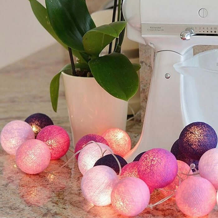 Baumwoll-Lichterkette 1,5m 10 LEDs - Warmweiß