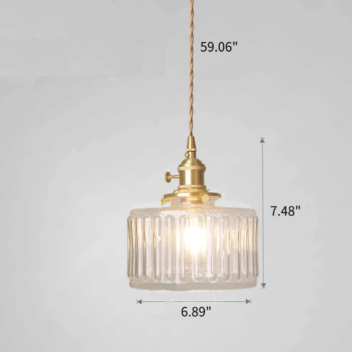 Lampe suspendue élégante en verre cristal vintage