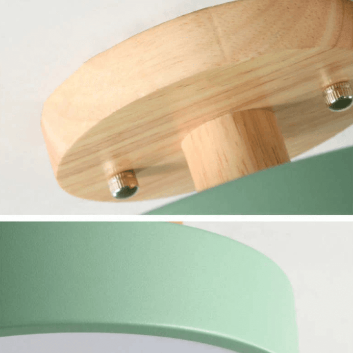 Plafonnier LED rond moderne en bois acrylique