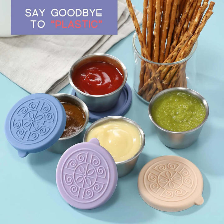 Ensemble de récipients à sauce en acier inoxydable