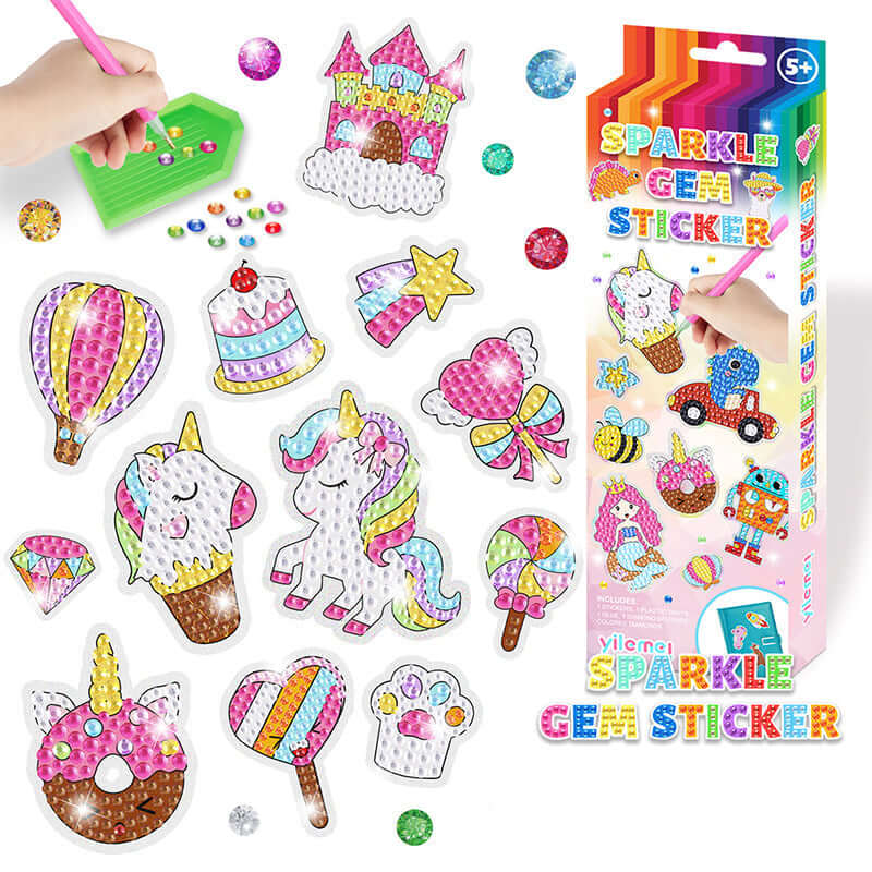 Kinder-Diamant-Sticker Set - Glitzernde Bastel-Steine