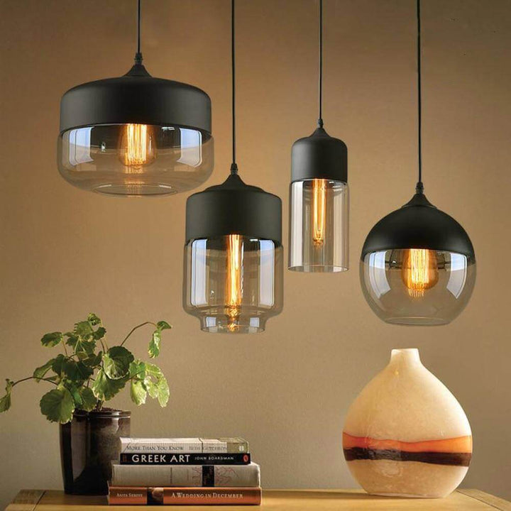 Lampe suspendue en verre soufflé à la bouche