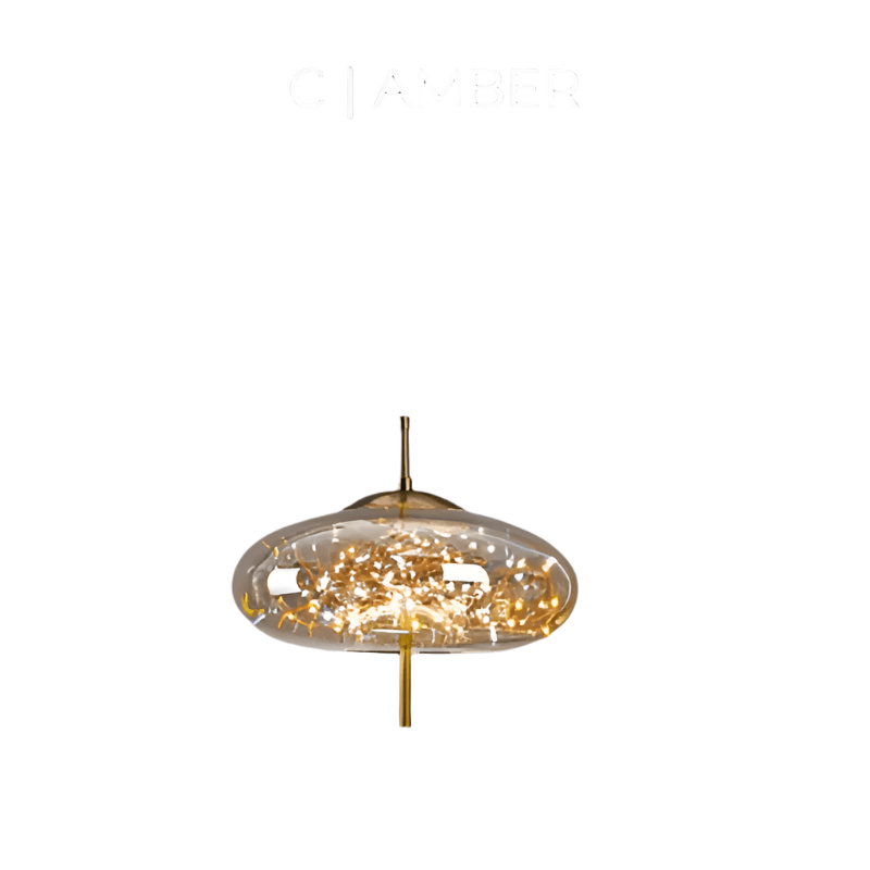 Élégante suspension en verre marron