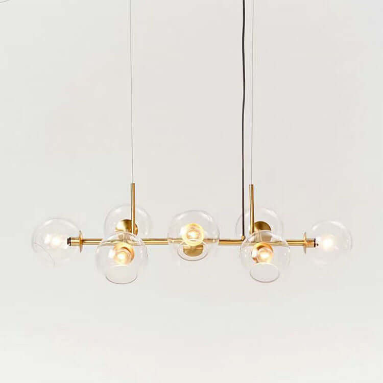Lustre moderne en boule de verre, 110 cm