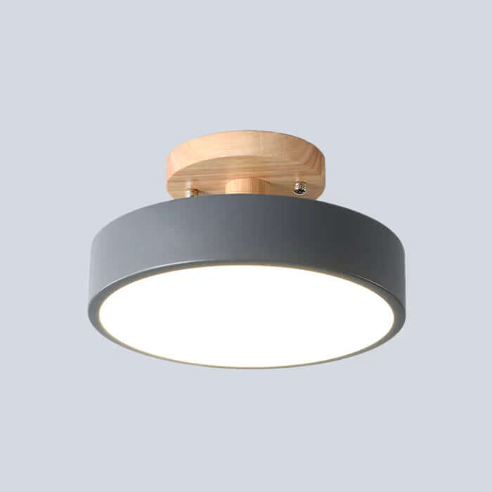 Skandinavische LED Deckenleuchte Holz Modern