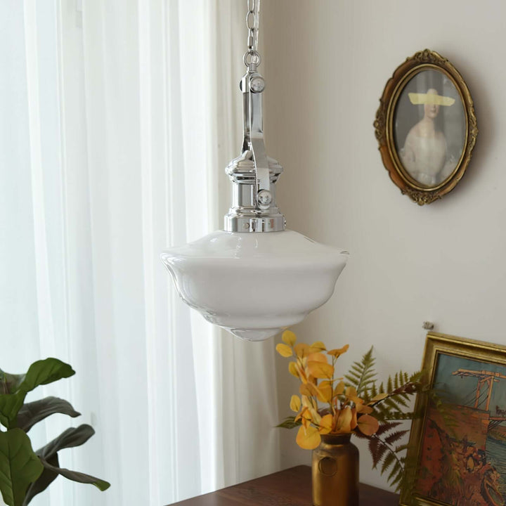 Suspension élégante en verre et métal