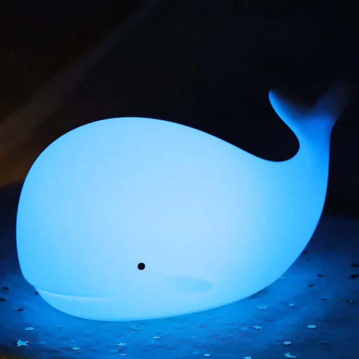 Veilleuse LED baleine, changement de couleur, tactile, chambre d'enfant