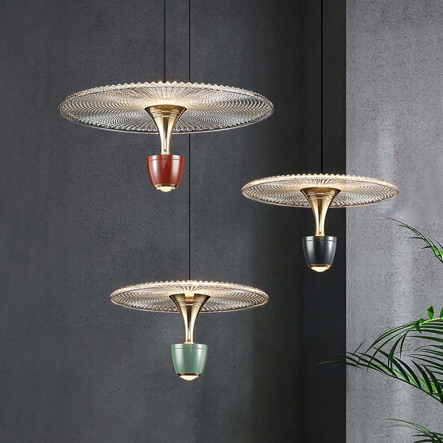 Suspension LED moderne en forme de disque