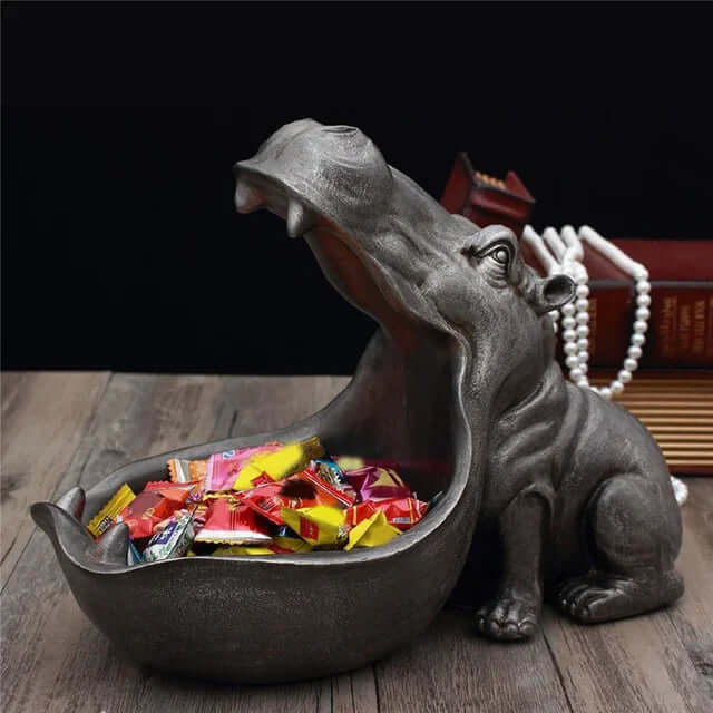 Boîte de rangement décorative hippopotame – organiseur de bureau