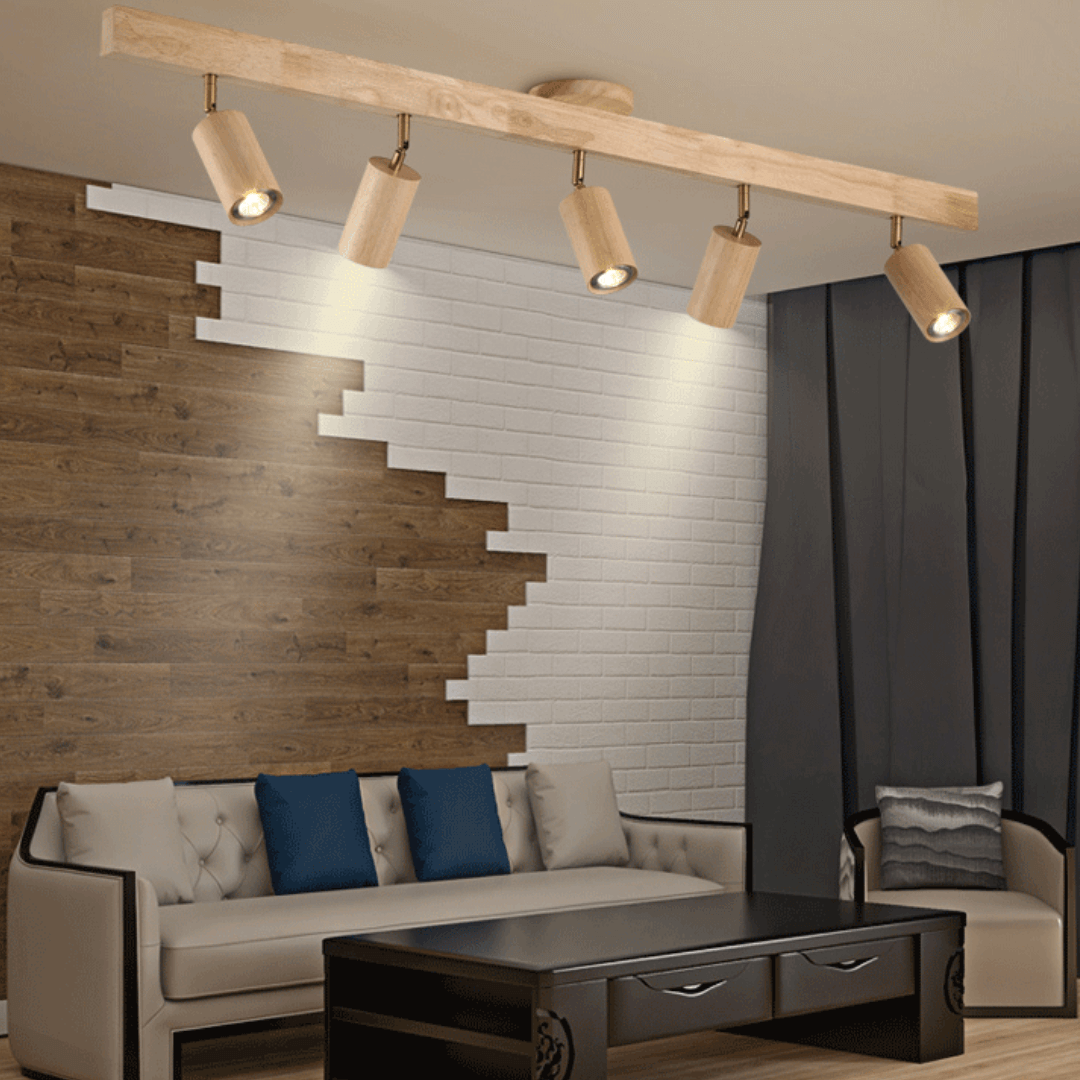 Spot de plafond orientable en bois EcoLux
