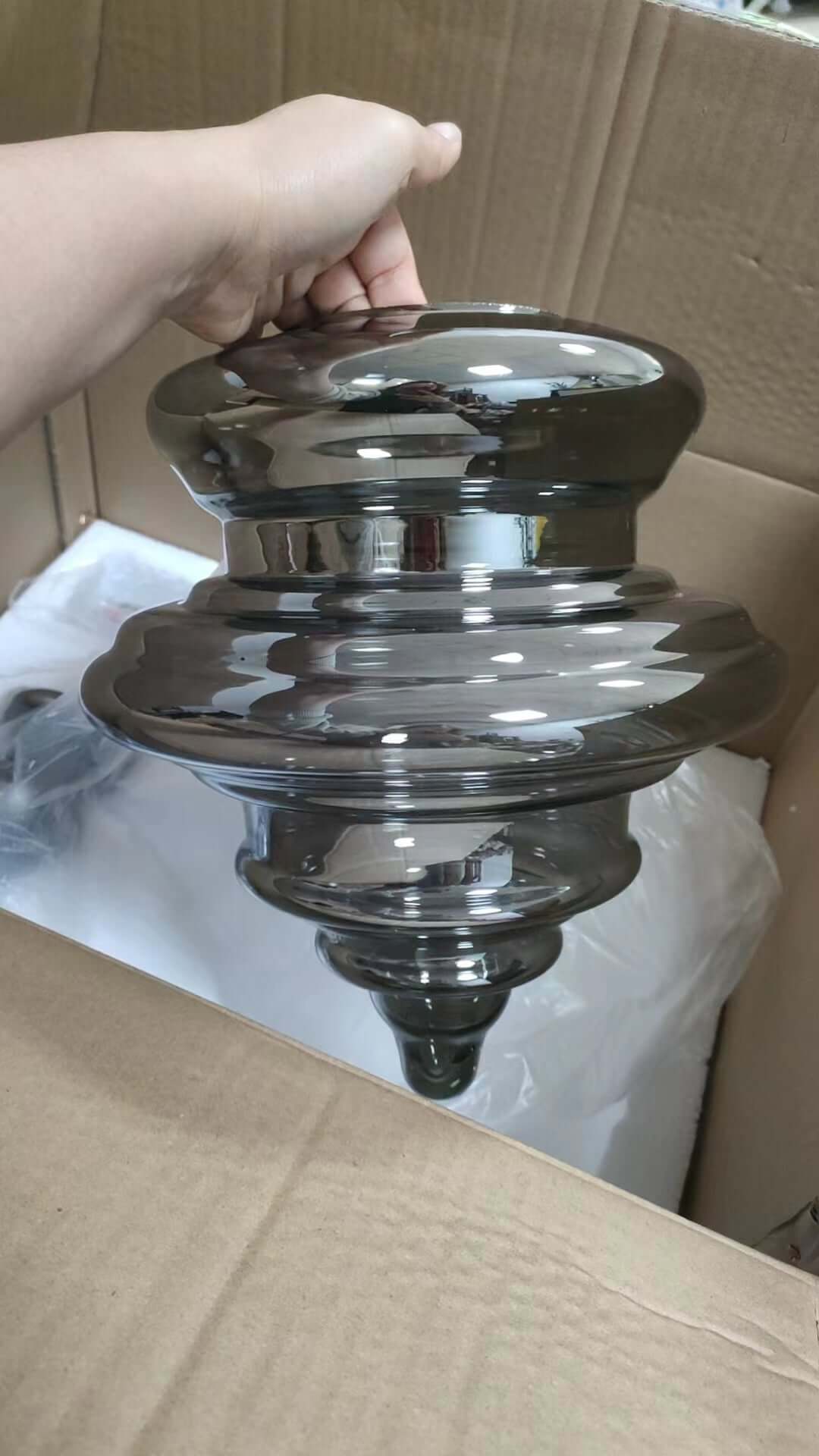 Suspension moderne en verre ciel étoilé gris