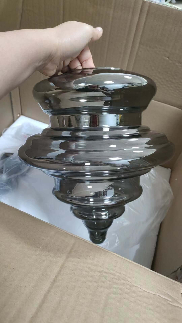 Suspension moderne en verre ciel étoilé gris