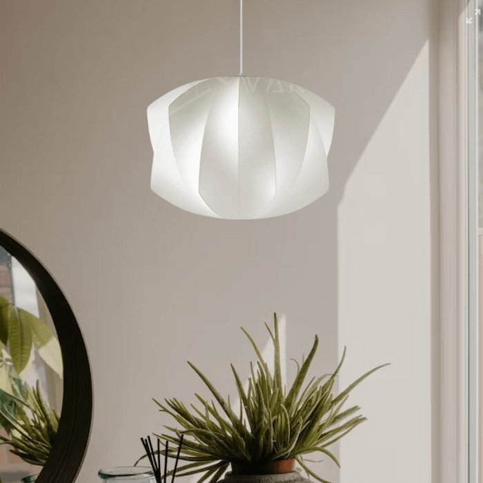Moderne Hängeleuchte Halbholz Designleuchte