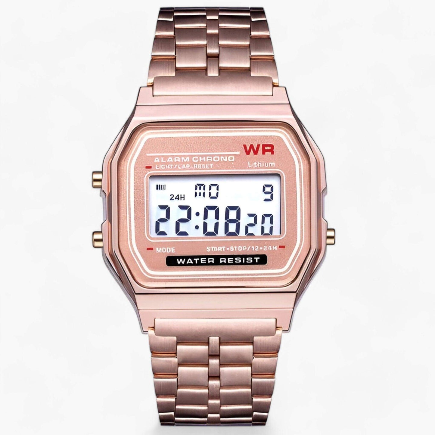 Digitale Armbanduhr mit eckigem Zifferblatt
