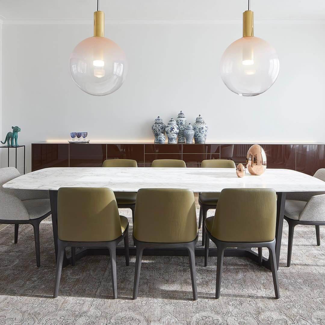 Suspension élégante en verre et métal