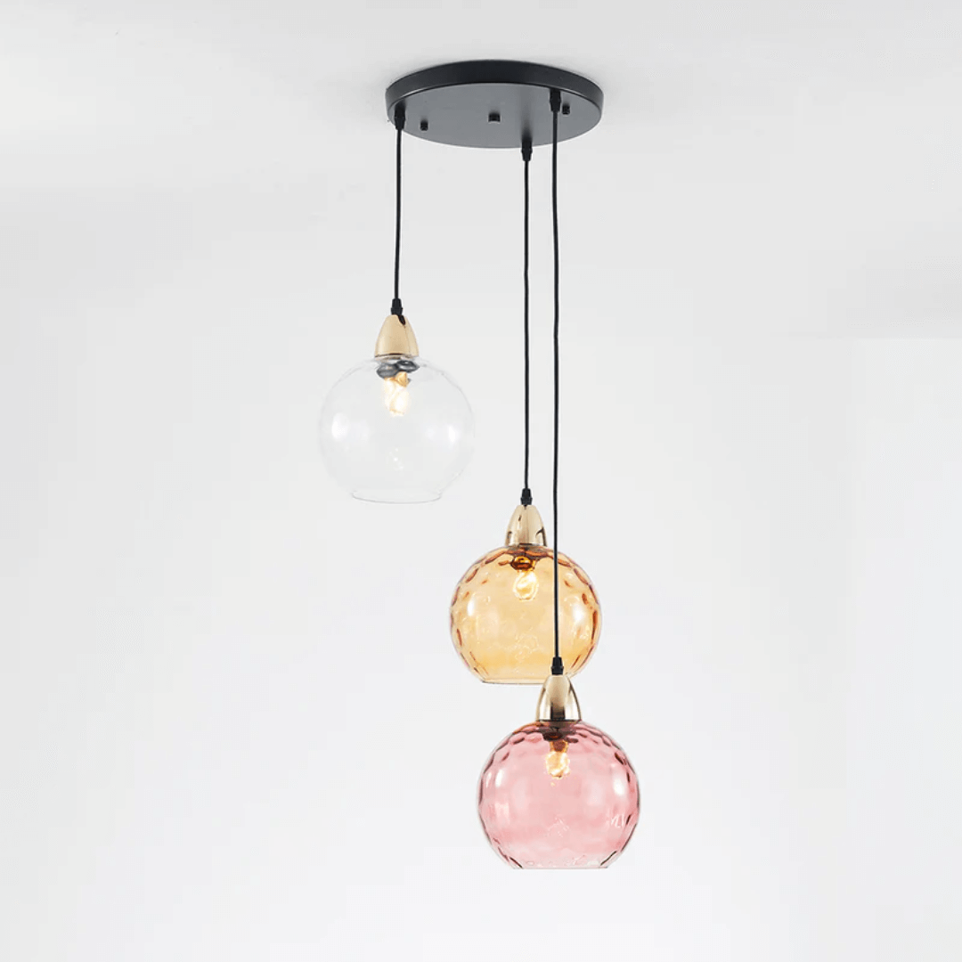 Moderne 3er Cluster Pendelleuchte Glas