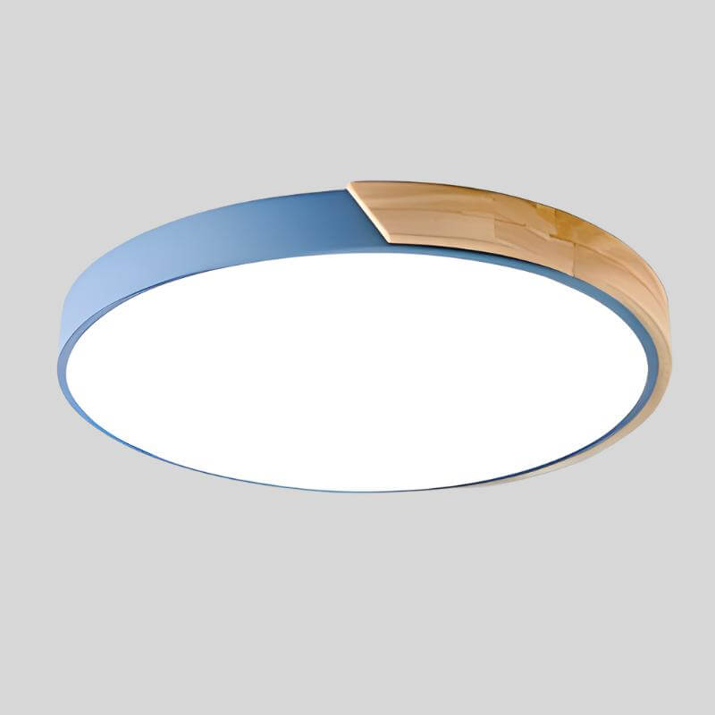 Plafonnier LED rond en bois moderne