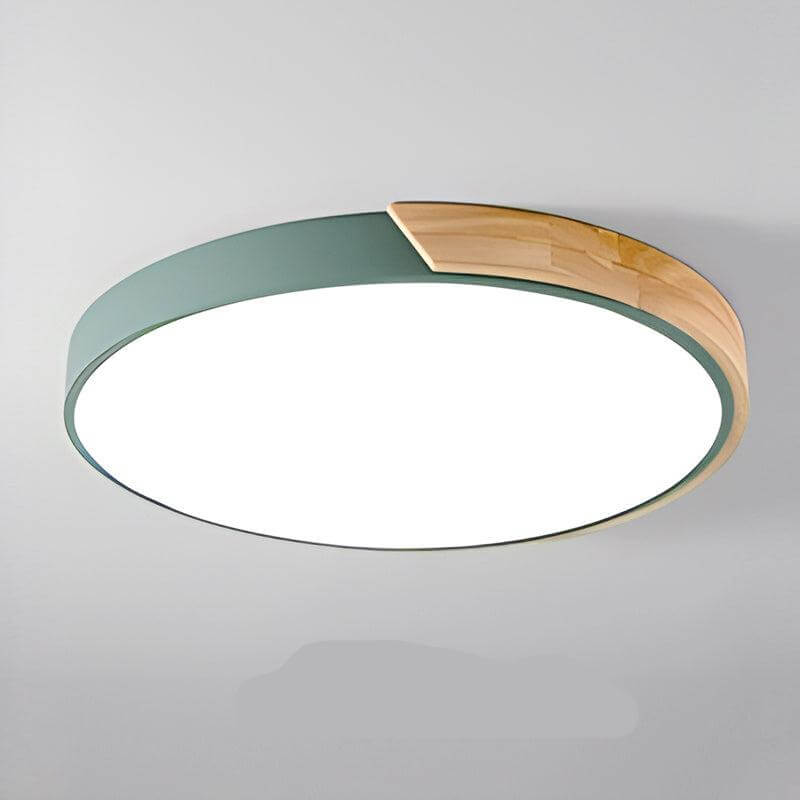 Plafonnier LED rond en bois moderne